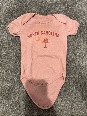 North Carolina Pink Kids One-Piece Bodysuit